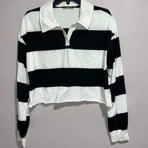 M cropped long sleeve with collar